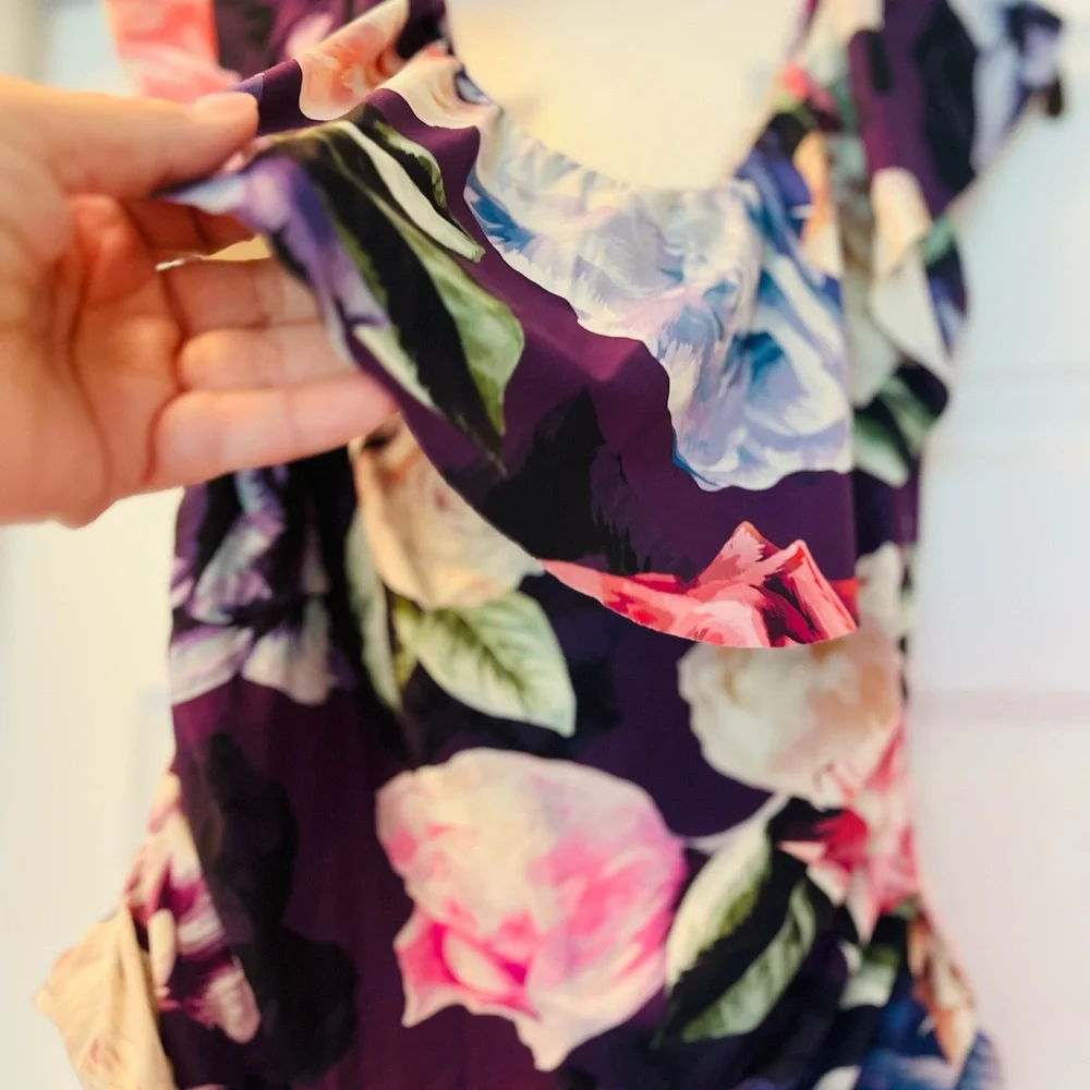 La Blanca Floral 1 Piece Swimsuit-Purple and Multicolor Ware off shoulders! - Picture 3 of 14